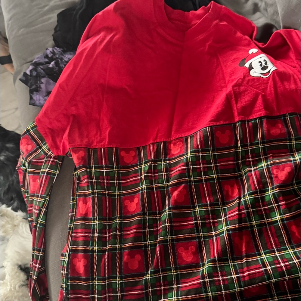 Disney Red and Black Holiday Cardigan Sweater